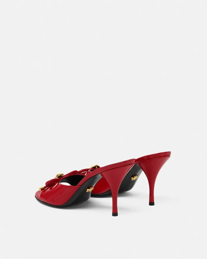 Versace Opera Bow Patent Mules 85 Mm Red Women Sandals