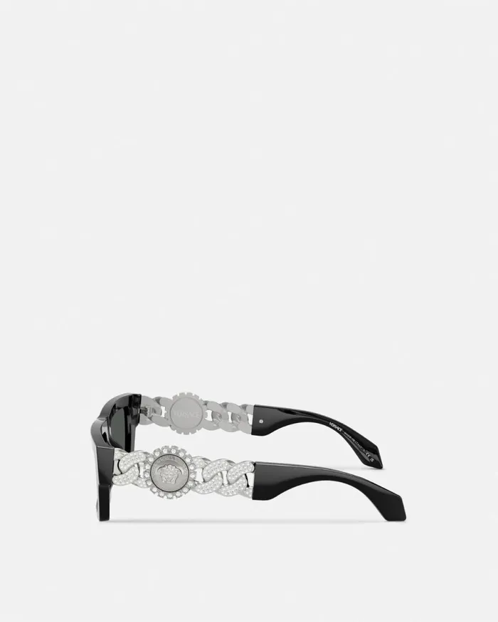 Versace Runway Limited Edition Sunglasses Blacksilver Women Sunglasses
