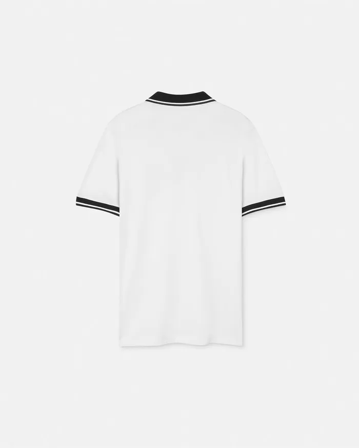 Versace VEmblem SlimFit Polo Shirt Whiteprint Men Jeans Couture