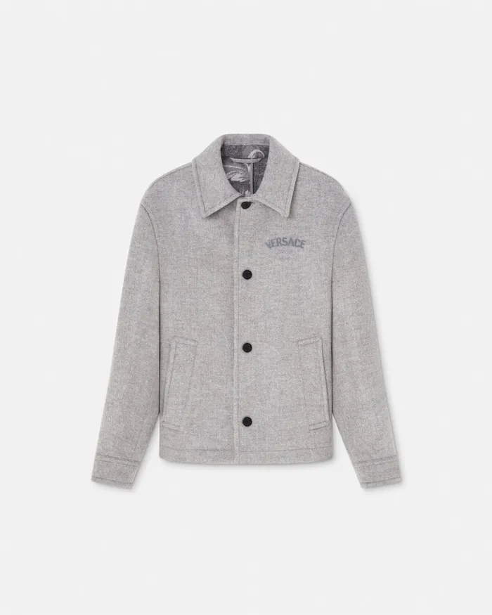 Versace WoolBlend Blouson Jacket Gray Men Jackets and Coats