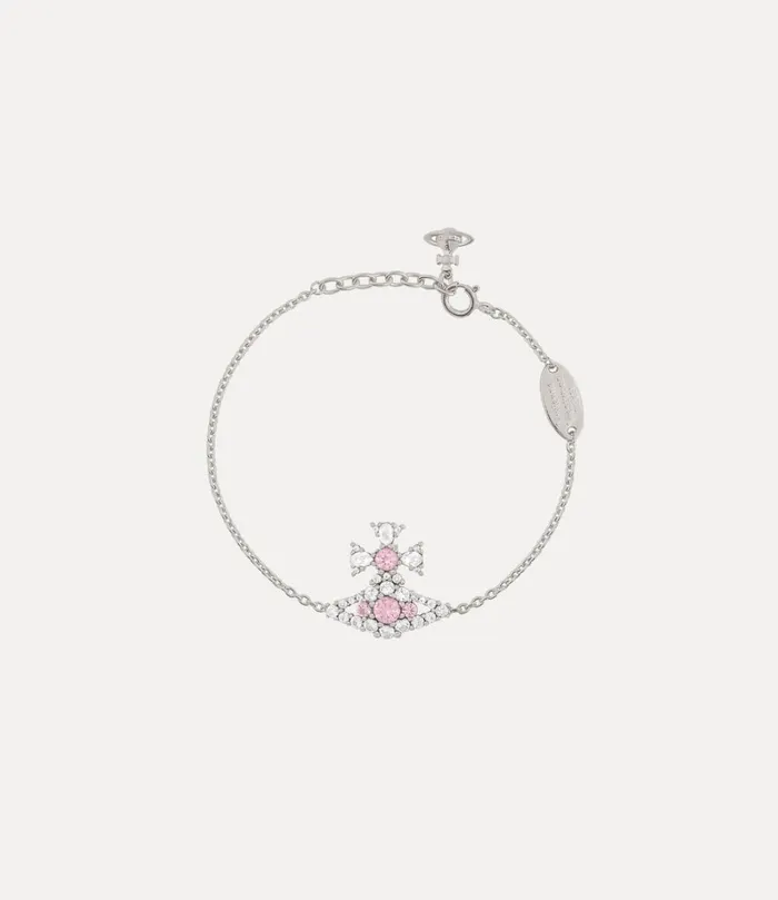 Vivienne Westwood Bracelets Women Masha Bracelet Platinum White Pink Cz