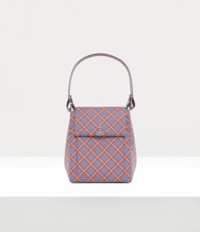 Vivienne Westwood Crossbody Bags Women Rosemary Shoulder Bag Blueorange Tartan