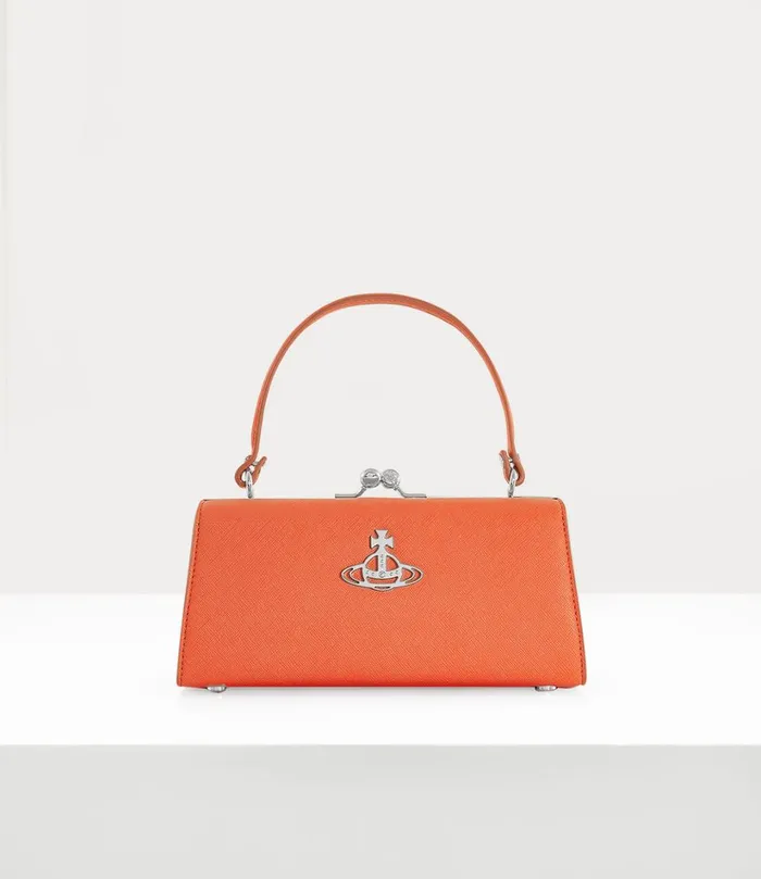 Vivienne Westwood Handbags Women Extra Large Doll Frame Purse Orange