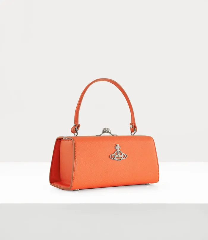 Vivienne Westwood Handbags Women Extra Large Doll Frame Purse Orange