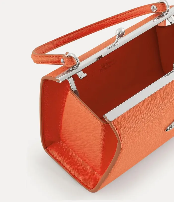 Vivienne Westwood Handbags Women Extra Large Doll Frame Purse Orange