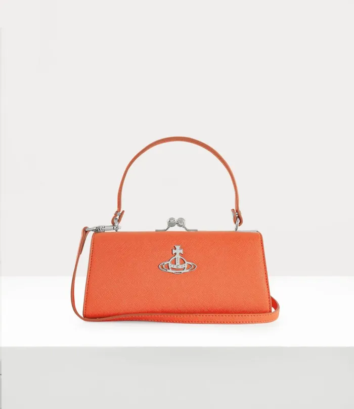 Vivienne Westwood Handbags Women Extra Large Doll Frame Purse Orange