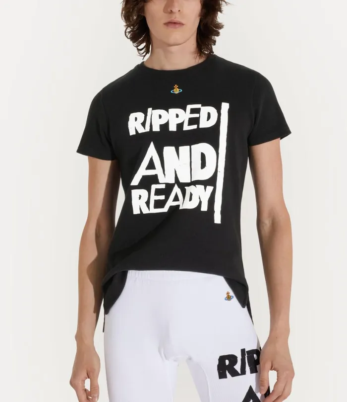 Vivienne Westwood Sweatshirts And TShirts WomenMen Ripped And Ready Peru TShirt Black