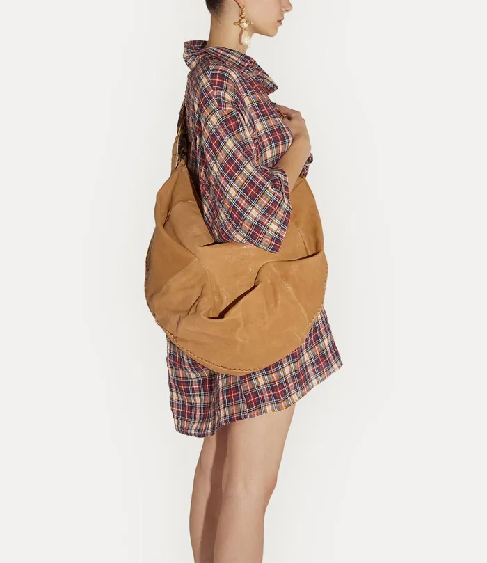 Vivienne Westwood Tote Bags MenWomen Large Agnes Shoulder Bag Camel