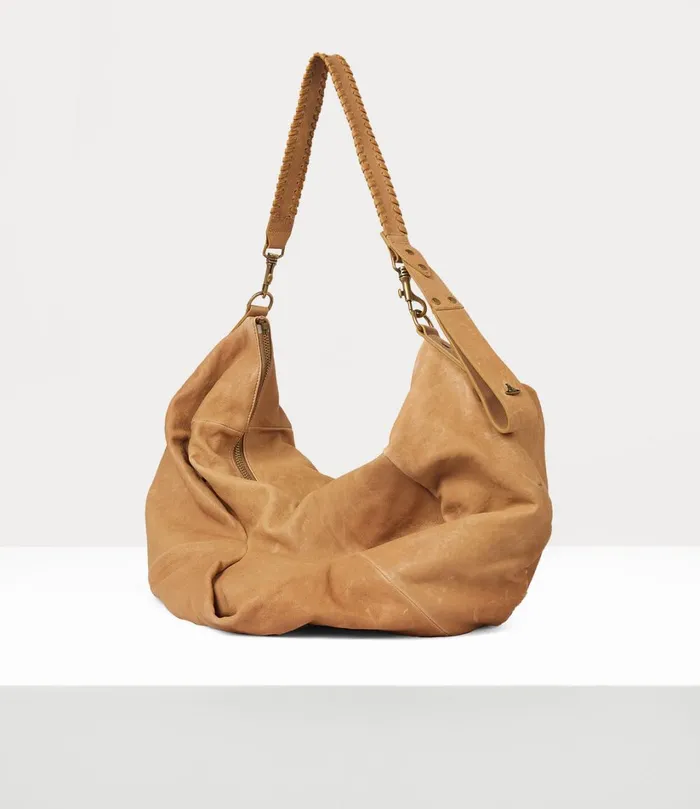 Vivienne Westwood Tote Bags MenWomen Large Agnes Shoulder Bag Camel
