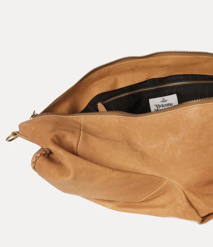 Vivienne Westwood Tote Bags MenWomen Large Agnes Shoulder Bag Camel