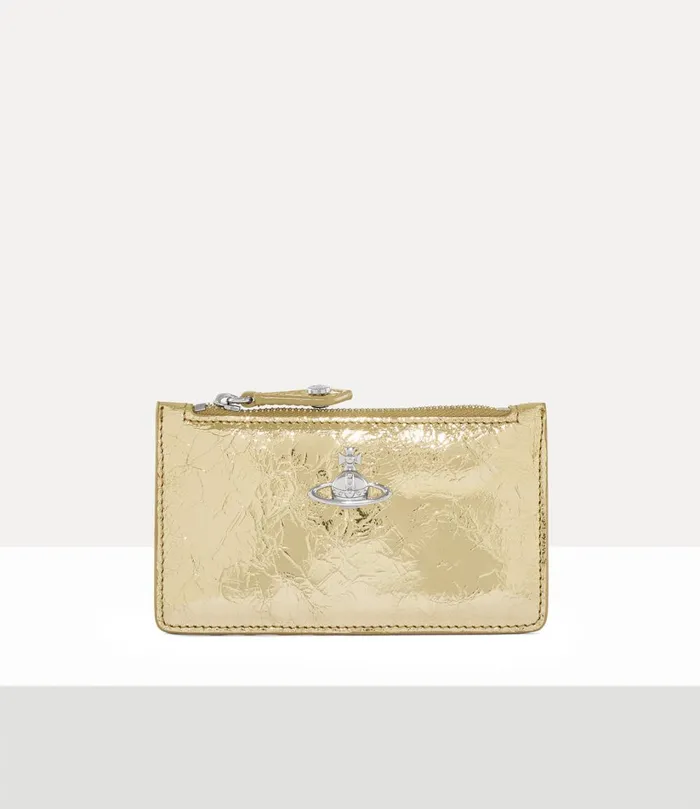 Vivienne Westwood Wallets MenWomen Slim Long Card Holder Gold