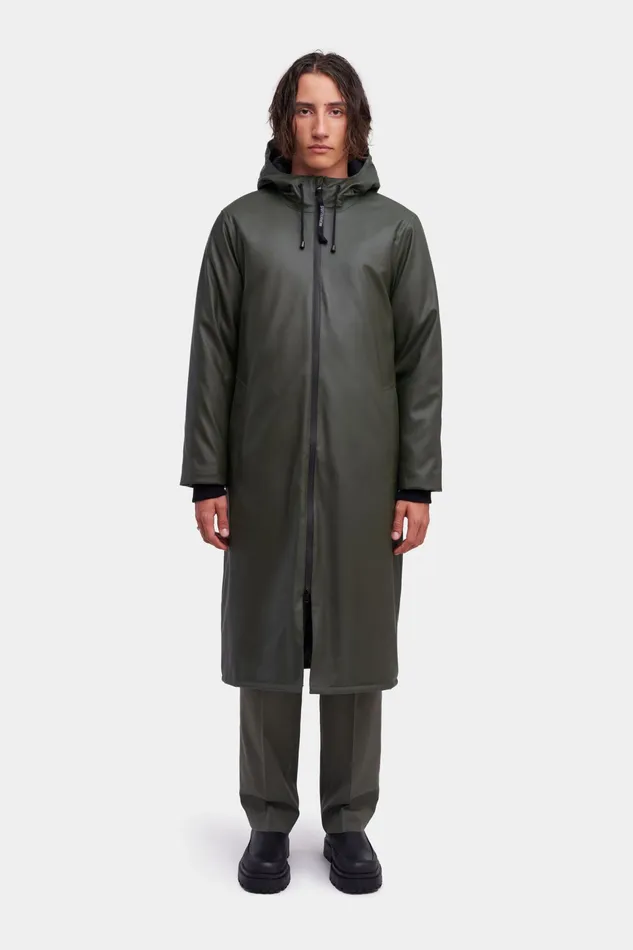 Winter Coats Men Stutterheim Stockholm Long Winter Jacket Green