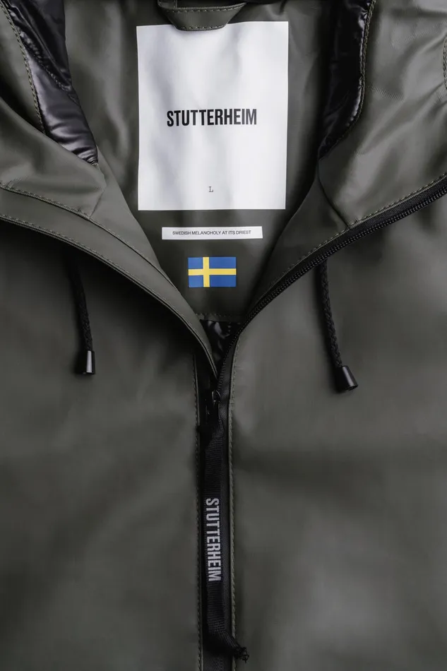 Winter Coats Men Stutterheim Stockholm Long Winter Jacket Green