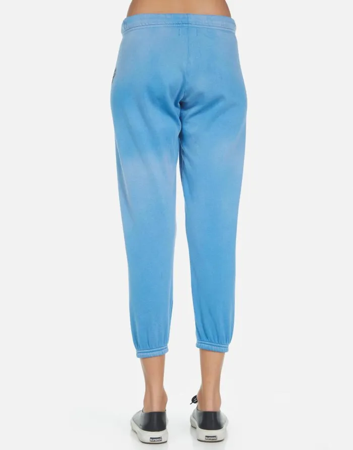 Women039s Alana Heart Leopard Faded Riptide Lauren Moshi Crop Sweatpants