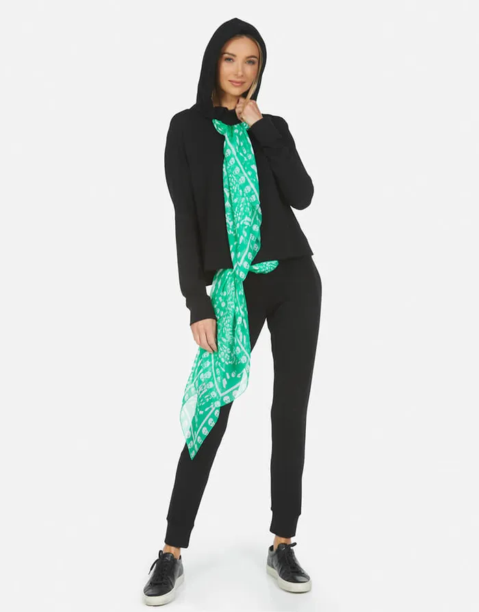 Women039s Belinda Scarf Black Green Skull Lauren Moshi Hoodies