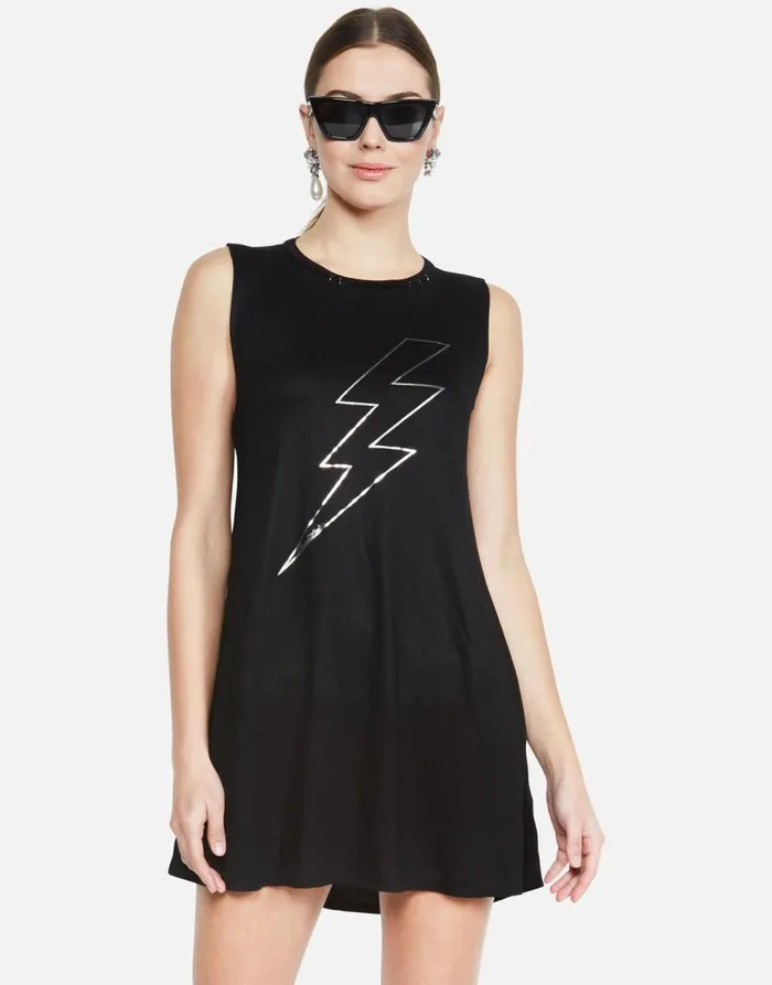 Women039s Deanna Lightning Star Black Lauren Moshi Dresses