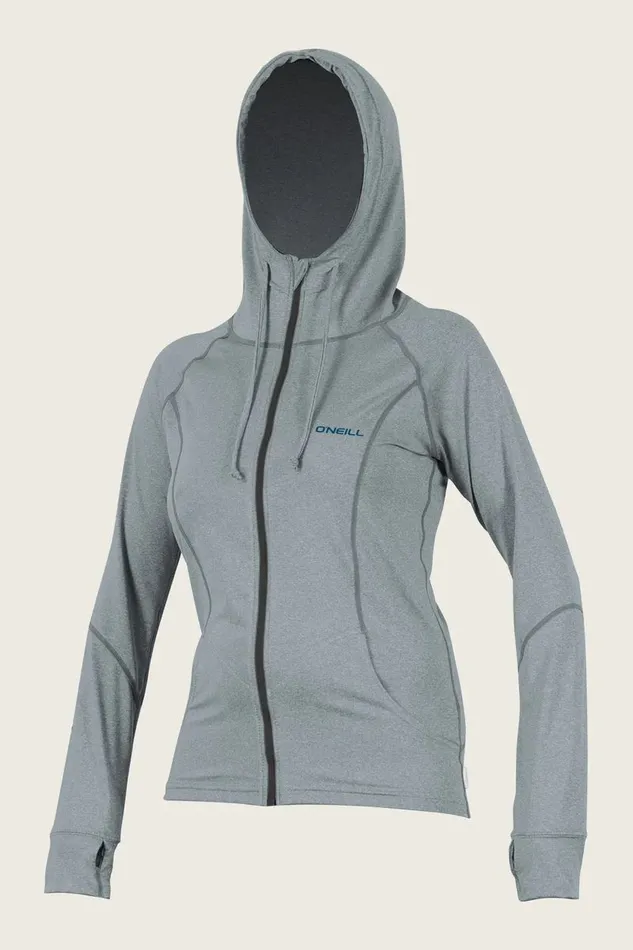 WOMEN039S HYBRID LS FULL ZIP SUN HOODIE Cool Grey Women O039NEILL Women039S Wetsuits WOMEN039S HYBRID LS FULL ZIP SUN HOODIE Cool Grey Women O039NEILL Women039S Wetsuits