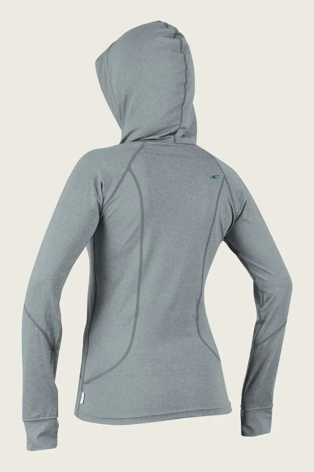 WOMEN039S HYBRID LS FULL ZIP SUN HOODIE Cool Grey Women O039NEILL Women039S Wetsuits