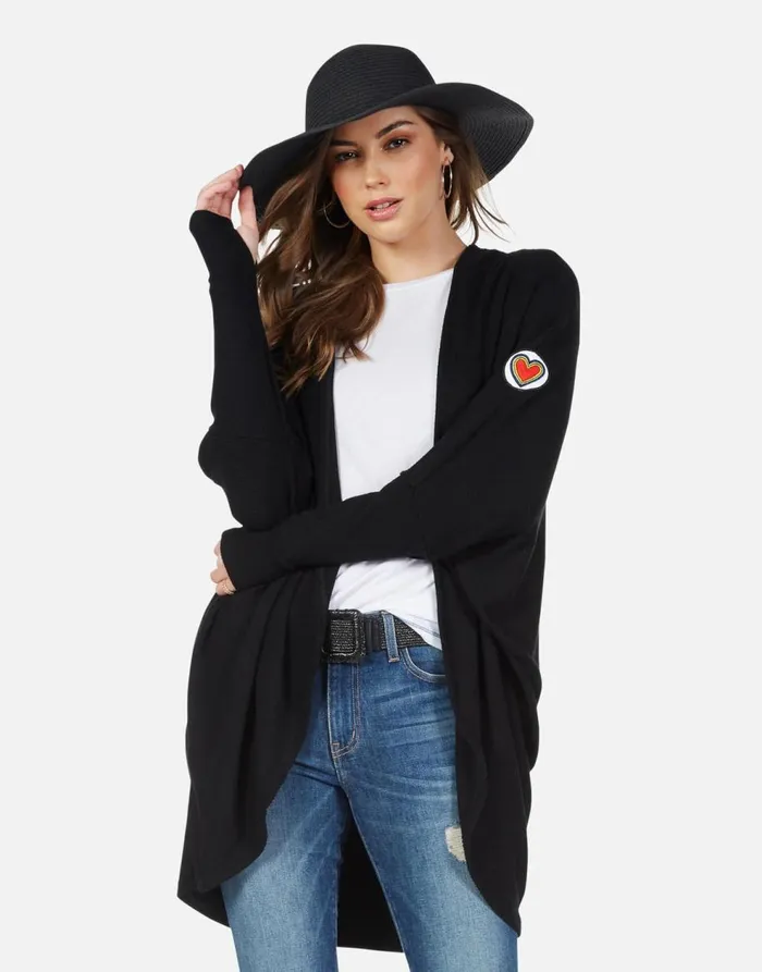 Women039s Irina Hippie Peace Love Black Lauren Moshi Sweaters and Knits
