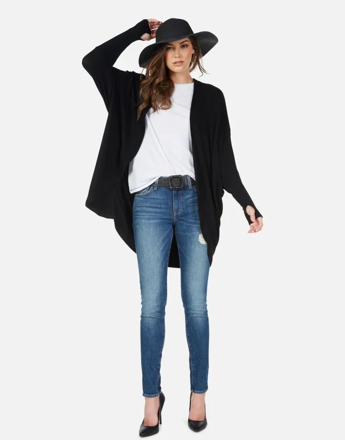 Women039s Irina Hippie Peace Love Black Lauren Moshi Sweaters and Knits