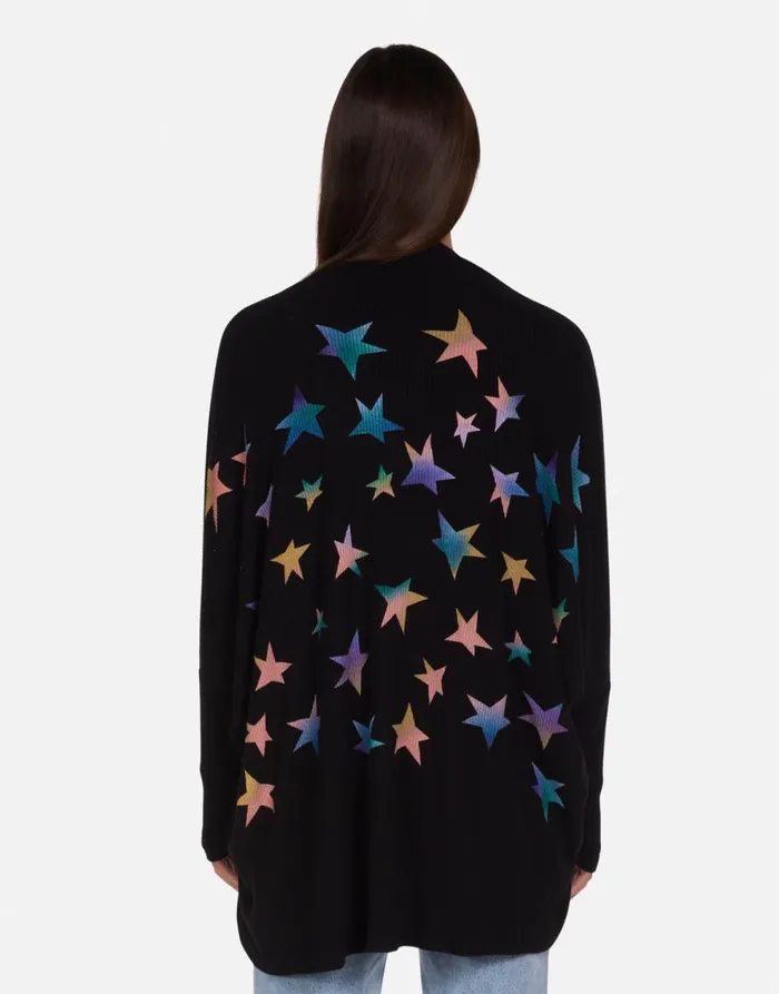 Women039s Irina Rainbow Stars Black Lauren Moshi Sweaters and Knits