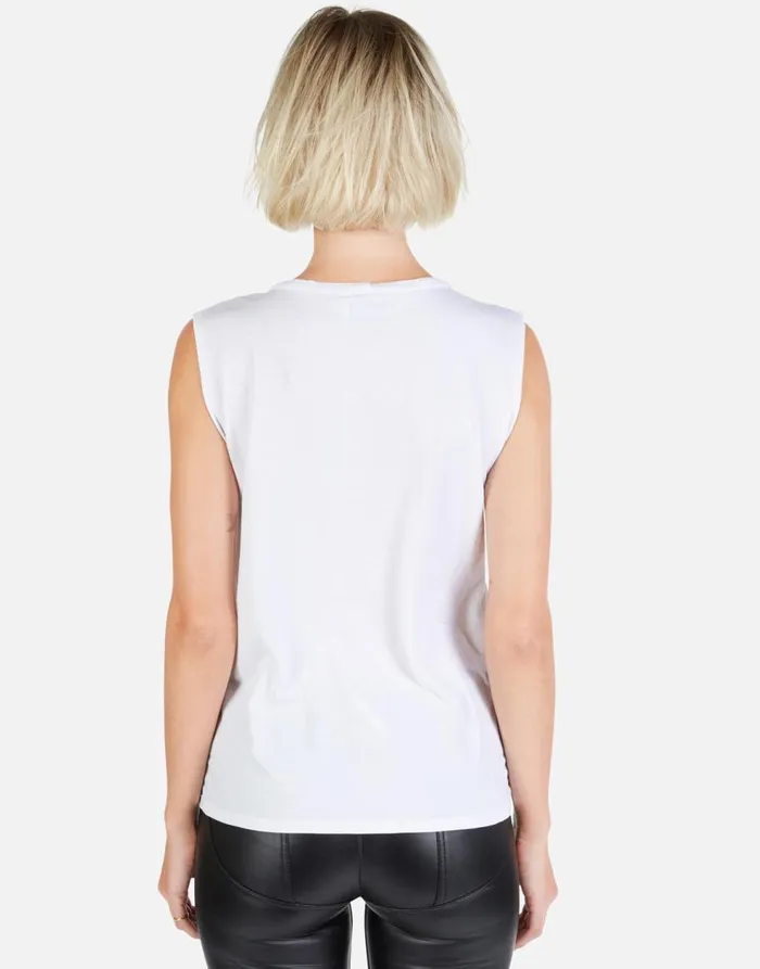 Women039s Kel Cracked Lightning Bolt White Lauren Moshi Tanks