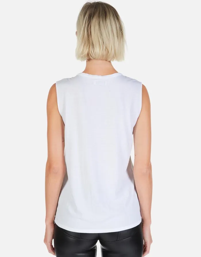 Women039s Kel Cracked Lightning Bolt White Lauren Moshi Tanks