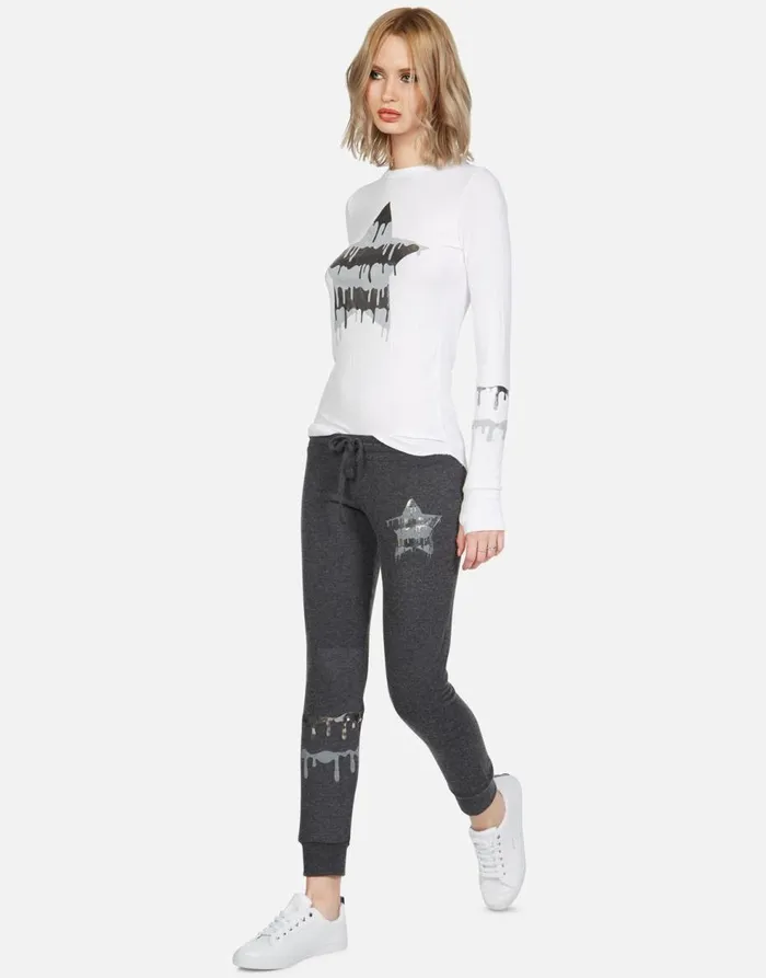 Women039s McKinley Dripping Star White Lauren Moshi Long Sleeve