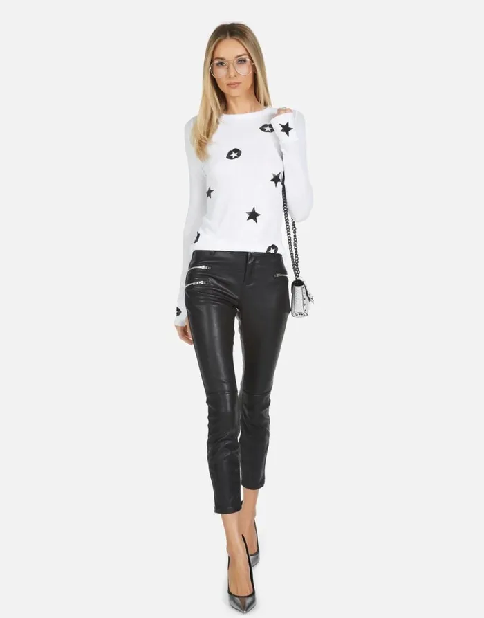 Women039s McKinley X Star Lip Elements White Lauren Moshi Long Sleeve