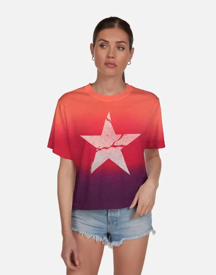 Women039s Rue Cracked Star Malibu Skies Lauren Moshi Short Sleeve