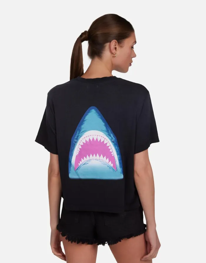 Women039s Rue Tropical Shark Jet Black Ombre Lauren Moshi Short Sleeve
