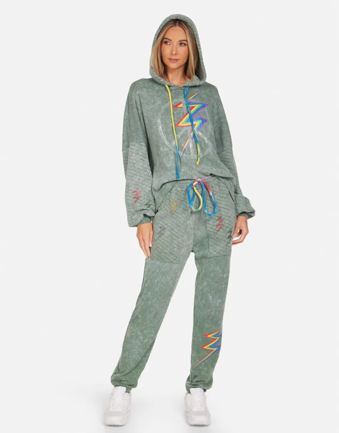 Women039s Serilda Crystal Lightning Peace Military Mineral Primary Tie Dye Lauren Moshi Hoodies