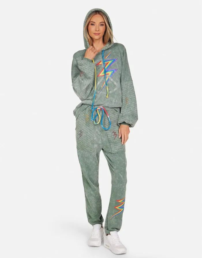 Women039s Serilda Crystal Lightning Peace Military Mineral Primary Tie Dye Lauren Moshi Hoodies
