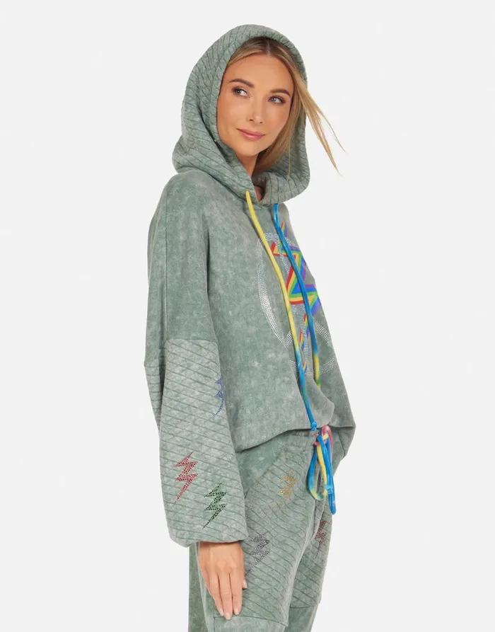 Women039s Serilda Crystal Lightning Peace Military Mineral Primary Tie Dye Lauren Moshi Hoodies