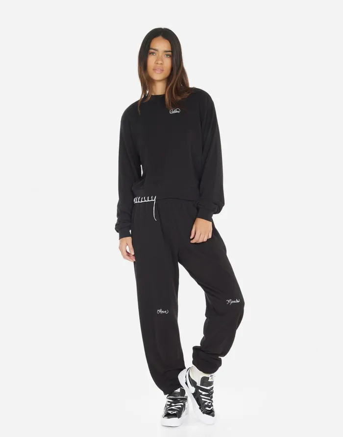 Women039s Spalding Positive Happyface Black Lauren Moshi Long Sleeve