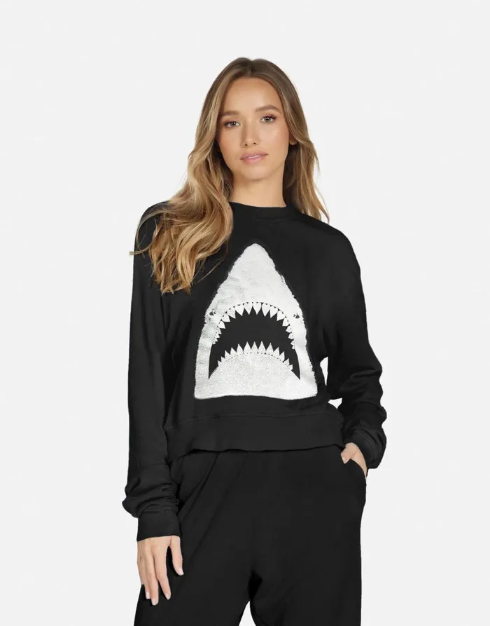 Women039s Spalding X Crystal Shark Black Lauren Moshi Long Sleeve