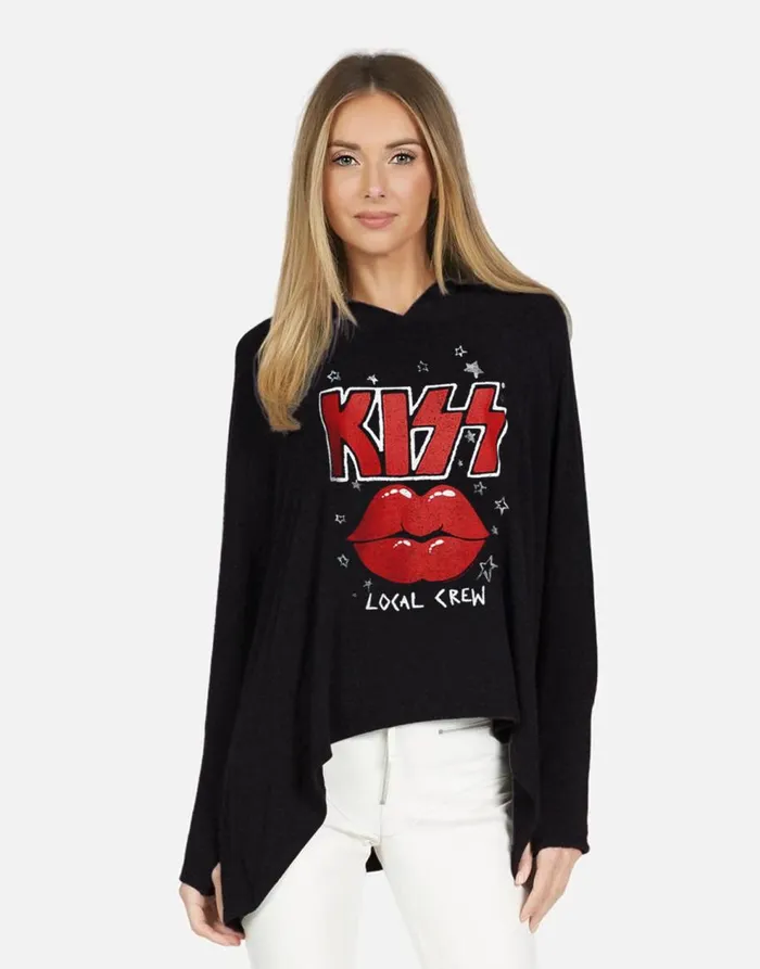 Women039s Wilma X KISS Local Crew Black Lauren Moshi Hoodies