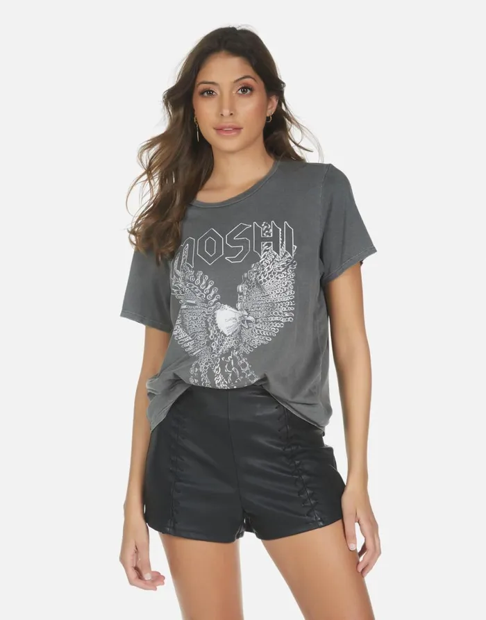 Women039s Wolf Moshi Eagle Pigment Black Lauren Moshi Short Sleeve