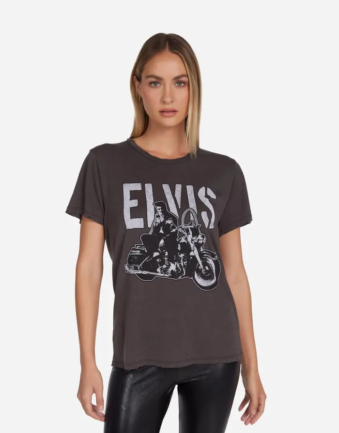 Women039s Wolf Vintage Elvis Vintage Black Lauren Moshi Short Sleeve