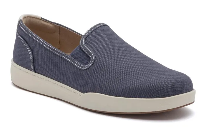 Women ABEO Footwear Casual Shoes Encore Slip On Navy Canvas
