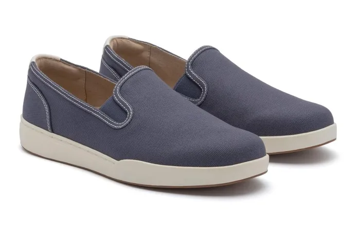 Women ABEO Footwear Casual Shoes Encore Slip On Navy Canvas Women ABEO Footwear Casual Shoes Encore Slip On Navy Canvas