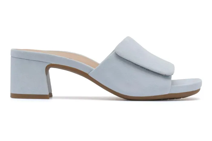 Women ABEO Footwear Dress Avenue Slide Light Blue Suede Women ABEO Footwear Dress Avenue Slide Light Blue Suede