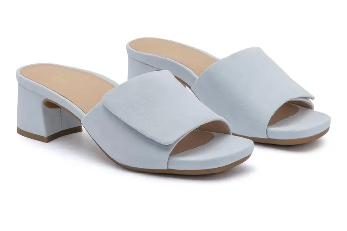 Women ABEO Footwear Dress Avenue Slide Light Blue Suede Women ABEO Footwear Dress Avenue Slide Light Blue Suede
