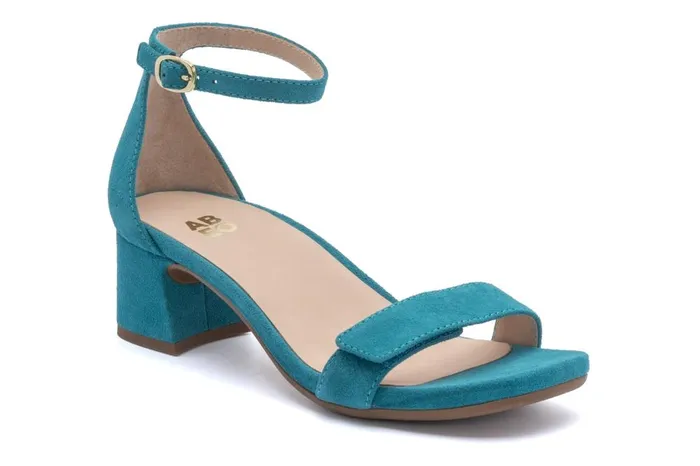 Women ABEO Footwear Sandals Avenue Strap Teal Suede