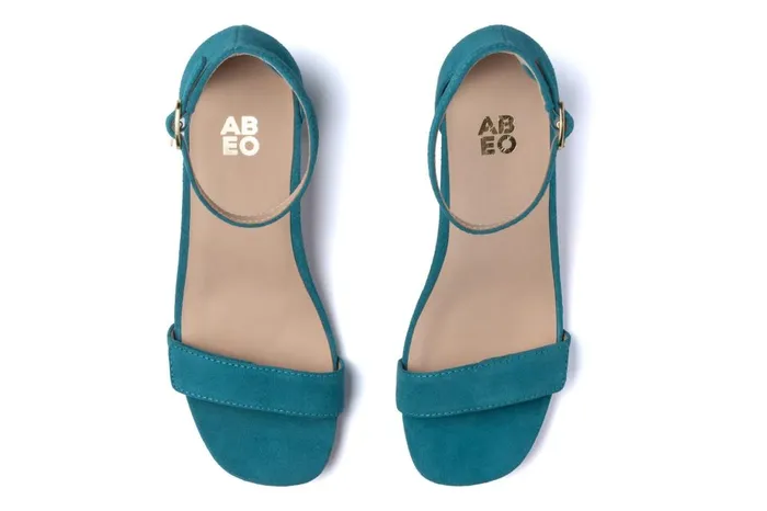Women ABEO Footwear Sandals Avenue Strap Teal Suede Women ABEO Footwear Sandals Avenue Strap Teal Suede