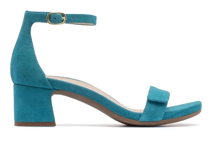 Women ABEO Footwear Sandals Avenue Strap Teal Suede Women ABEO Footwear Sandals Avenue Strap Teal Suede