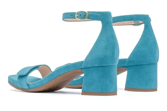 Women ABEO Footwear Sandals Avenue Strap Teal Suede Women ABEO Footwear Sandals Avenue Strap Teal Suede
