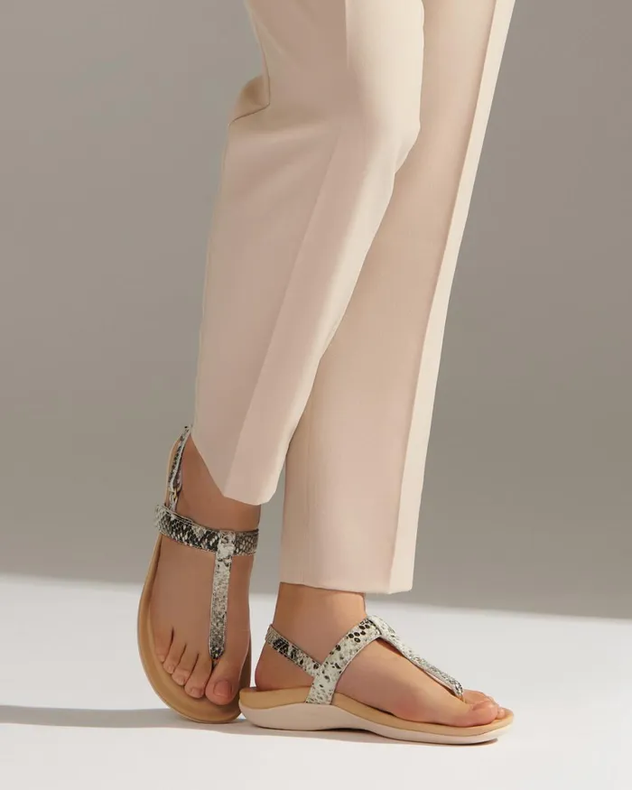 Women ABEO Footwear Sandals Oasis T Strap Snake Women ABEO Footwear Sandals Oasis T Strap Snake