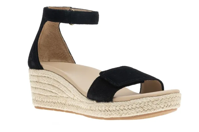 Women ABEO Footwear Sandals Riviera Ankle Sandal Black Suede