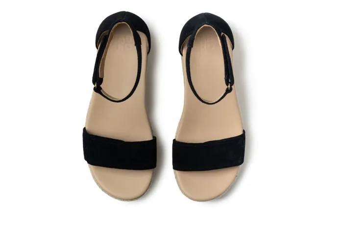 Women ABEO Footwear Sandals Riviera Ankle Sandal Black Suede Women ABEO Footwear Sandals Riviera Ankle Sandal Black Suede